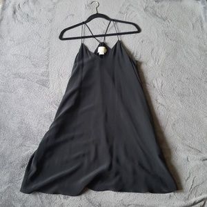 Cynthia Rowley  black silk slip dress, size S